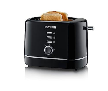SEVERIN Automatik-Toaster, kleiner Toaster für 2 Scheiben , hochwertiger schwarzer Toaster zum Toasten, Auftauen und Erwärmen, 850 W, schwarz, AT 4321 im Sale